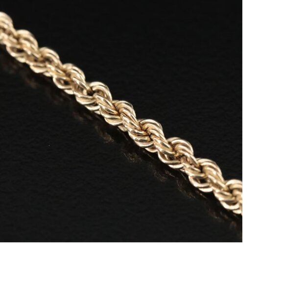 10k Gold Rope Chain Bracelet (or anklet). - Picture 5 of 7